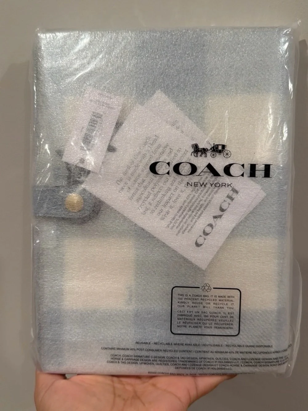 🩵COACH~Notebook With Gingham Print